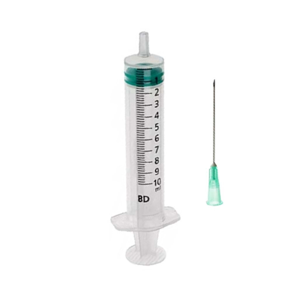 10 ml Emerald Luer Slip Yeşil İğneli Enjektör Şırınga