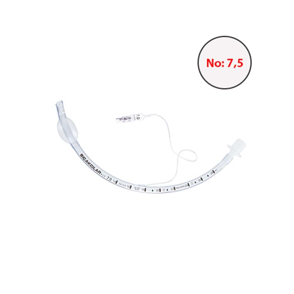 Balonlu Kaflı Endotrakeal Entübasyon Tüp No 7.5