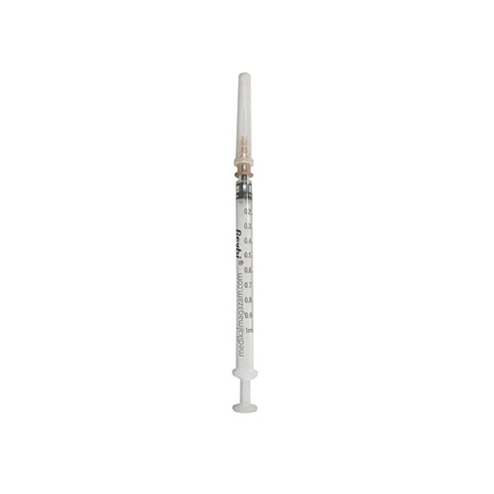 1 ml İnsülin Enjektörü 26G Kahverengi İğneli
