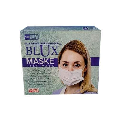 3 Katlı Lastikli Beyaz Maske - 50 Adet