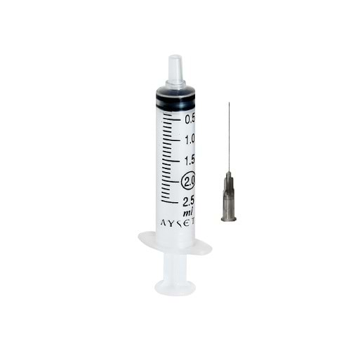 2 ml Uzun Dental Enjektör 27G 50mm Gri İğneli